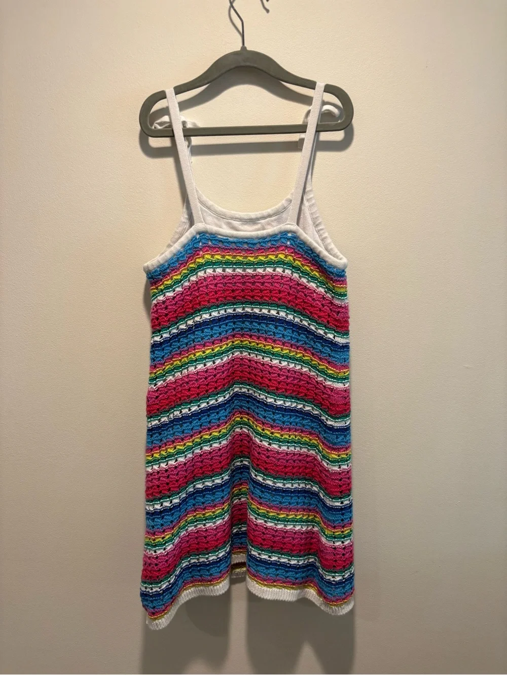 GAP Multicolor Striped Crochet Tank Dress